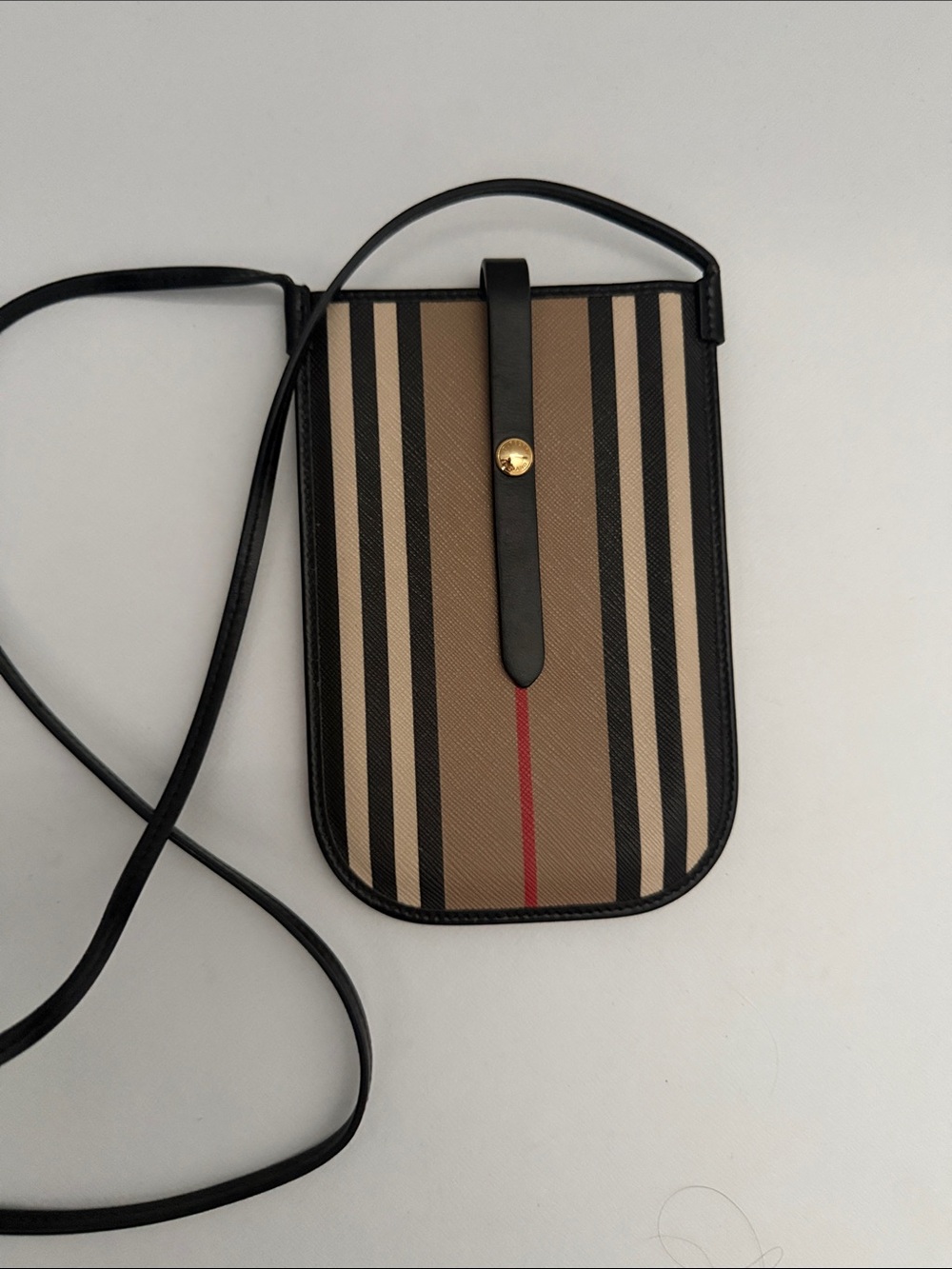 Burberry Crossbody Phone Pouch - Black and Tan